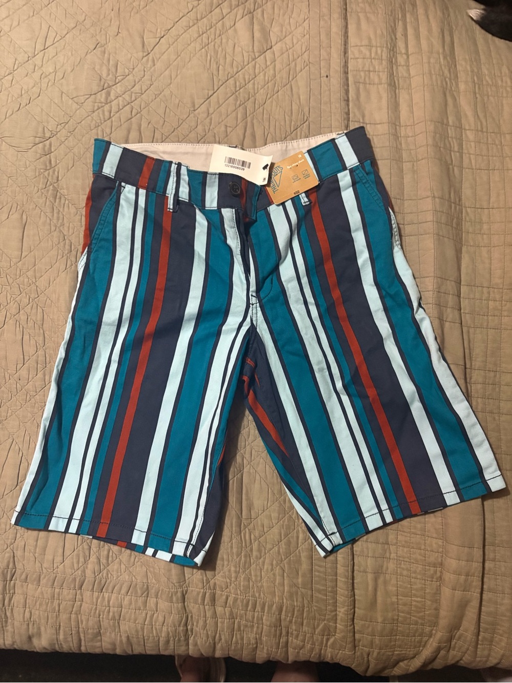 Boys Striped Flex Chino Shorts NEW